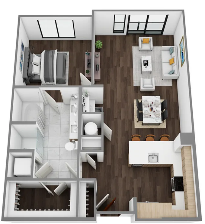 F: 1 Bed / 1 Bath
