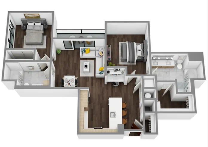 K: 2 Bed / 2 Bath
