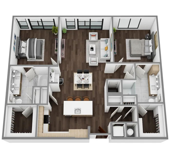 L: 2 Bed / 2 Bath