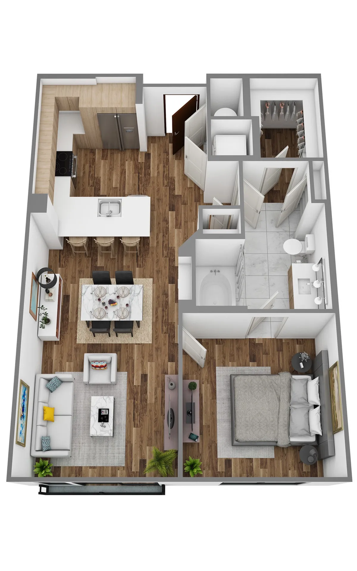 C 1bed/1bath