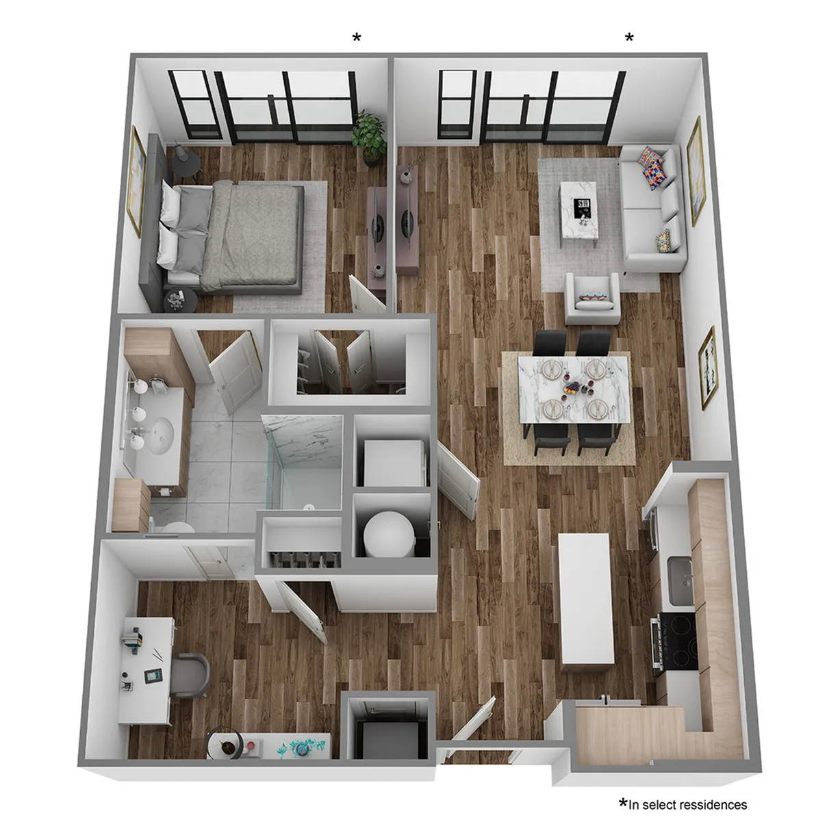 I: 1 Bed / 1 Bath / Den