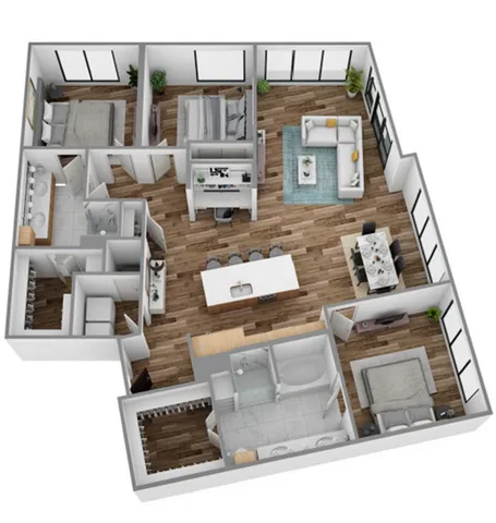 3D T Floorplan