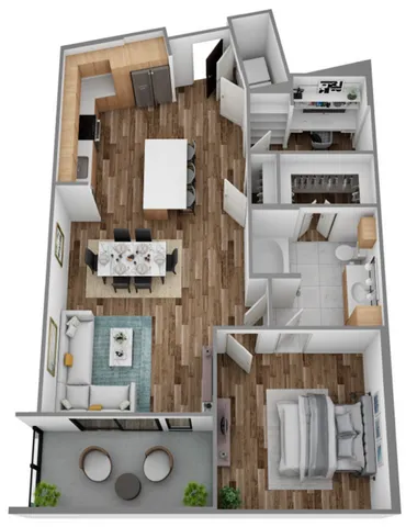 3D L Floorplan