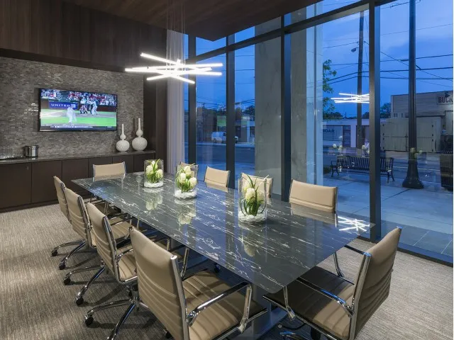 Private meeting room with ample seating