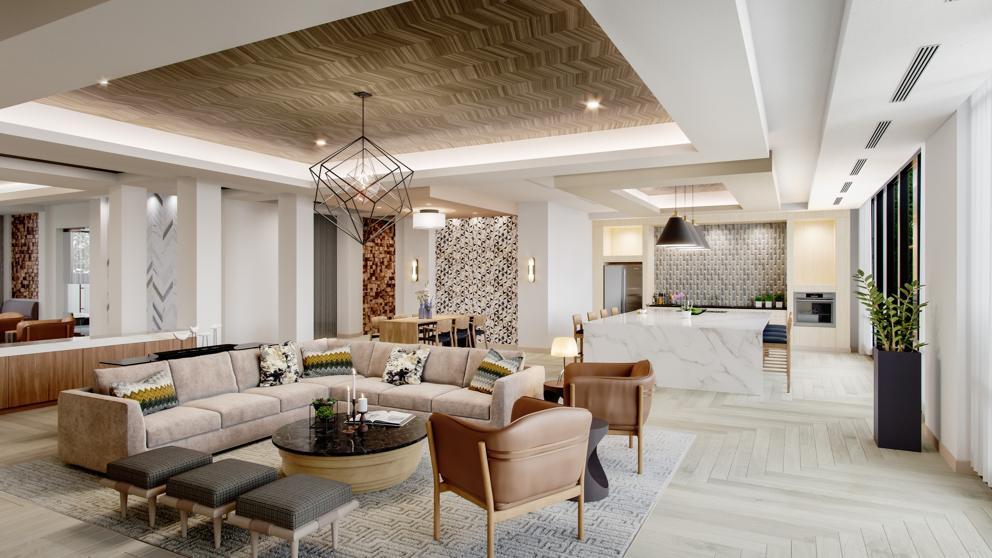 Entertaining kitchen and social lounge