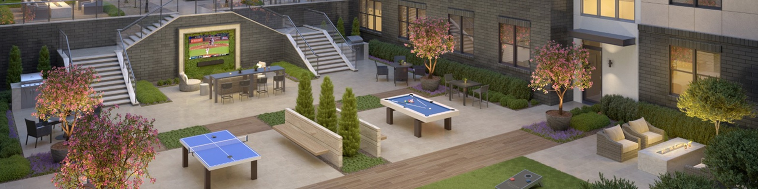 rendering of social courtyard