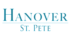 Elegant Hanover St. Pete logo in modern teal font, representing luxury living.