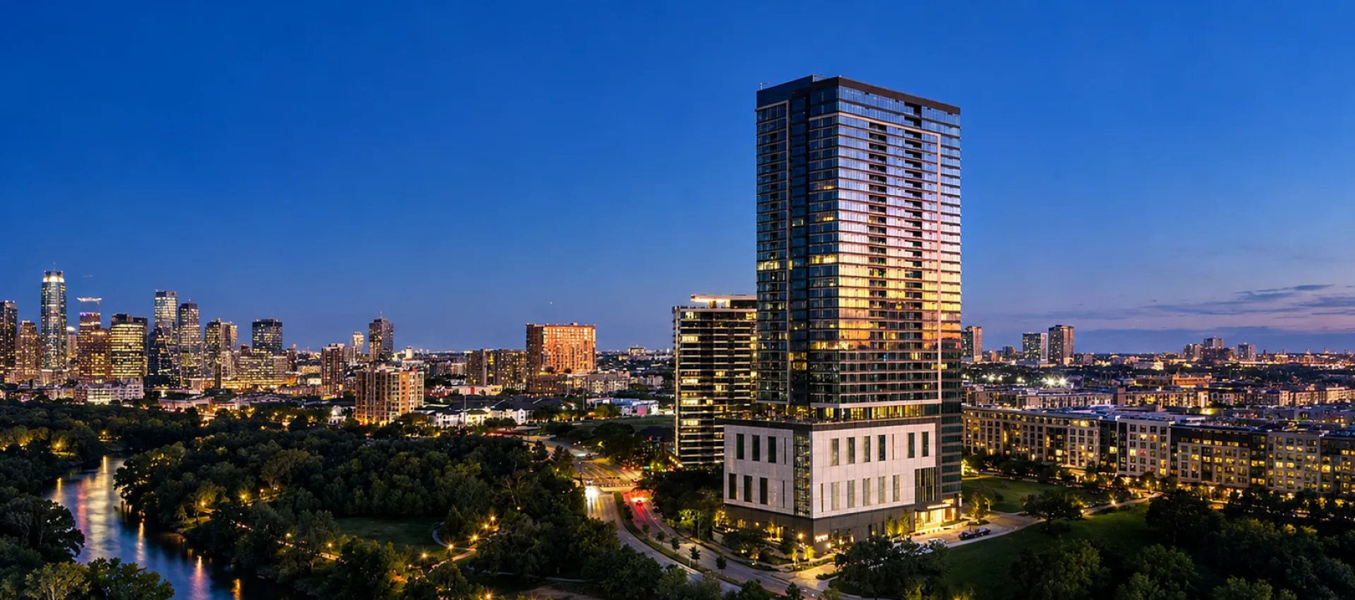 Hanover Buffalo Bayou - Night Skyline