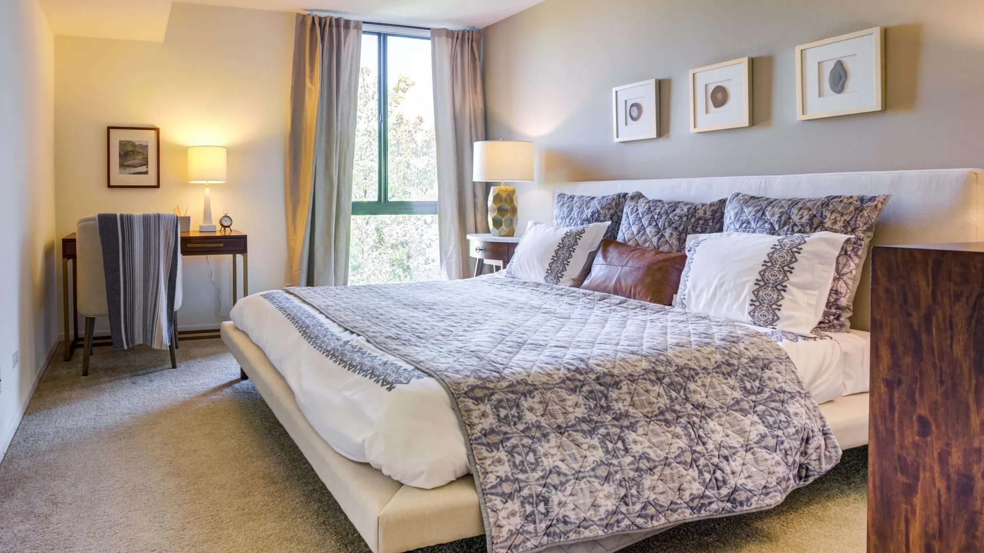 Bedroom at Lake+House Apartments in Wheeling, IL
