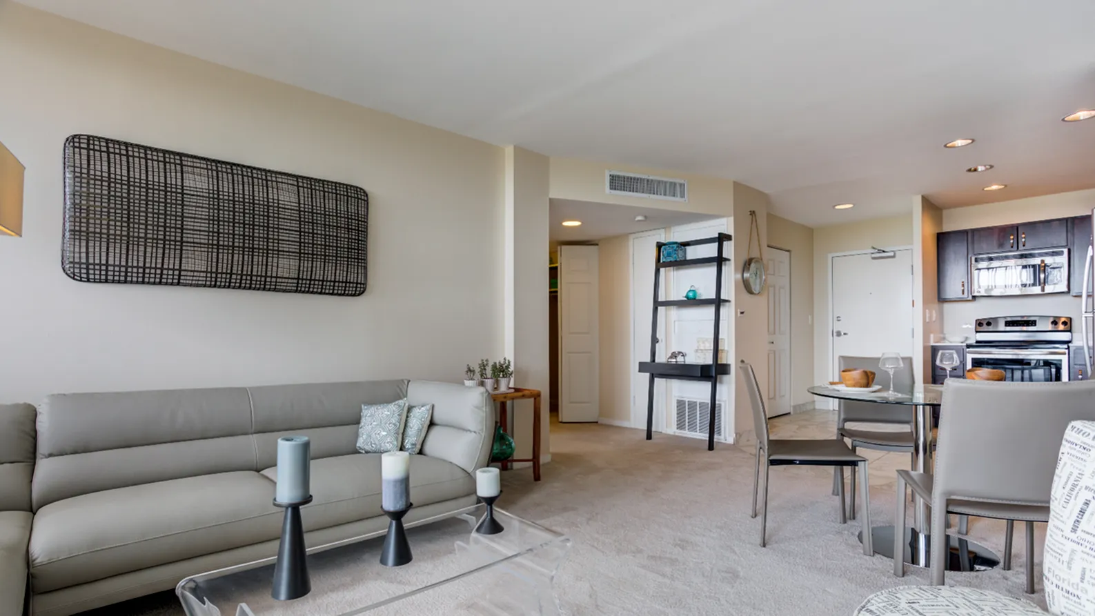 1 bed model living room