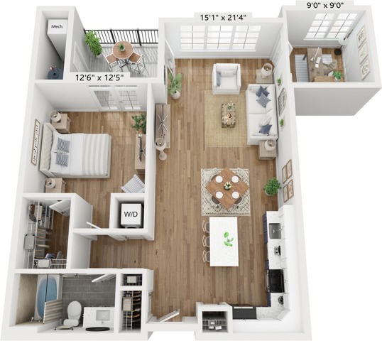 The Falls 1BD w/ Study