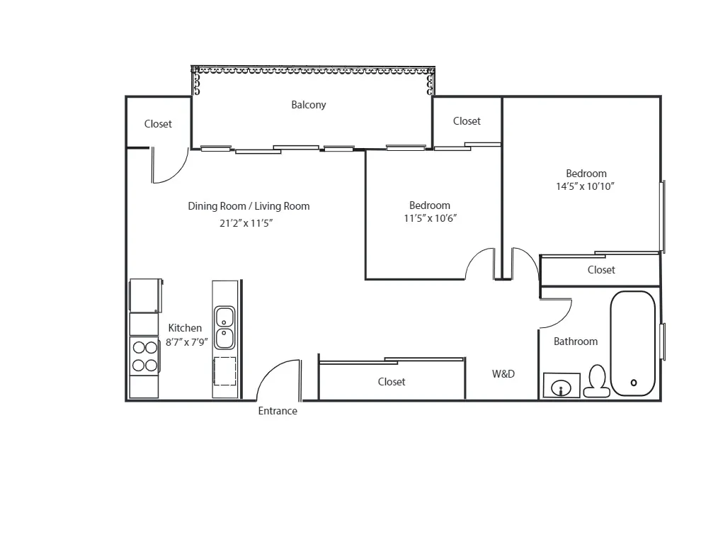 2x1 950 sq. ft