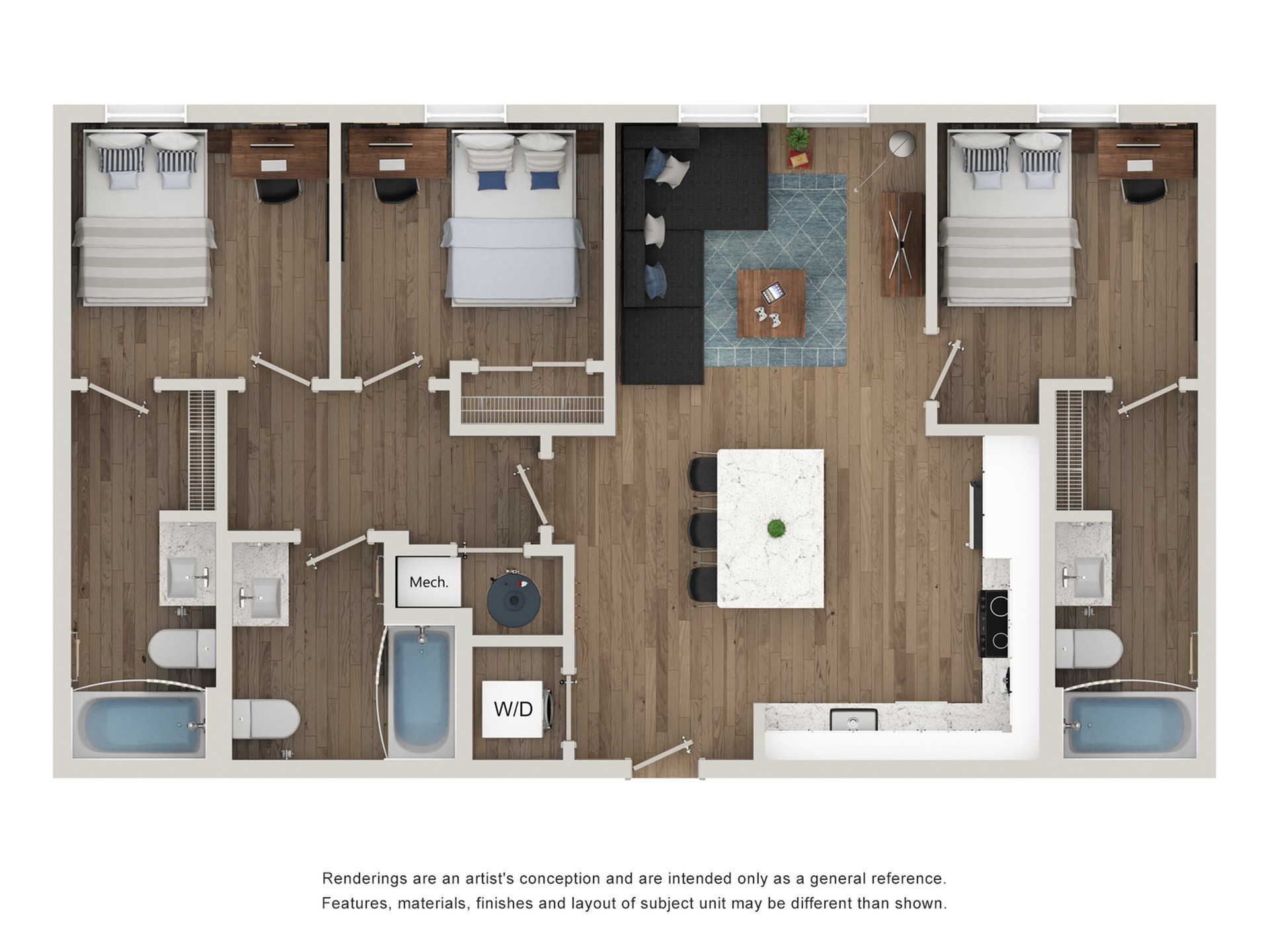 3 Bedroom - Telluride floor plan