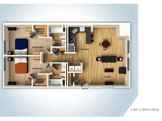 Campus Court at Knollwood - 2 Bedroom with Deck