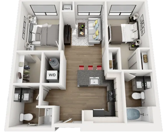 2 Bed 2 Bath - B2