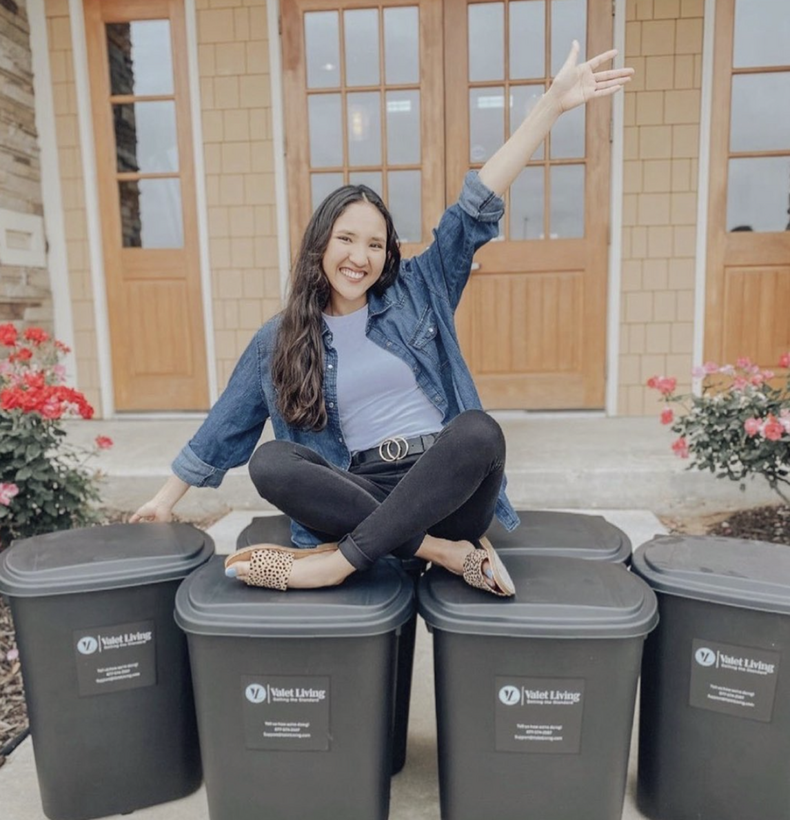 girl on trash