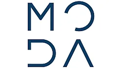Stylish and modern logo design featuring artistic blue initials forming a unique visual pattern.