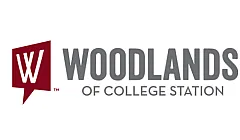 Woodlands of College Station logo featuring a bold 'W' design with contemporary typography.