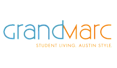 GrandMarc logo showcasing vibrant student living in Austin style.