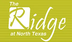 The Ridge at North Texas logo featuring elegant typography on a vibrant green background.