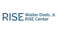Elegant logo of the RISE Walter Dods, Jr. Center, featuring modern typography in a deep blue hue.
