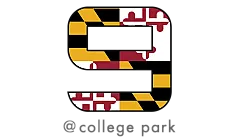 Stylish at-college-park logo featuring Maryland state flag design elements in a bold number 9.