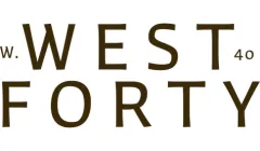 Modern West Forty logo in stylish typography, exuding a contemporary and urban vibe.