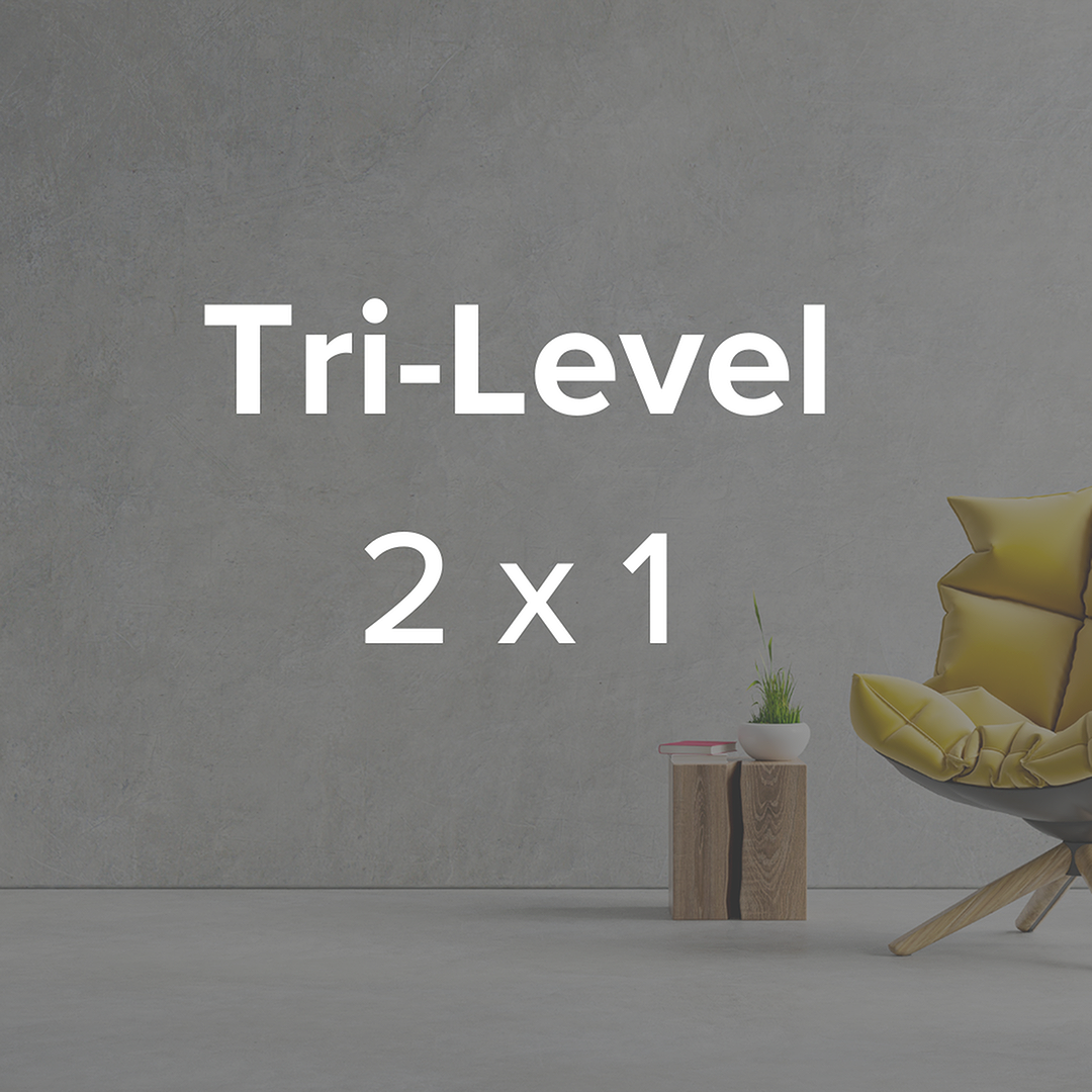 Tri-Level Floorplan: 2 Bedrooms/1 Bathroom