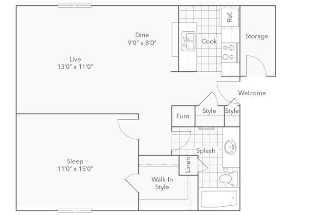 A2 One Bedroom