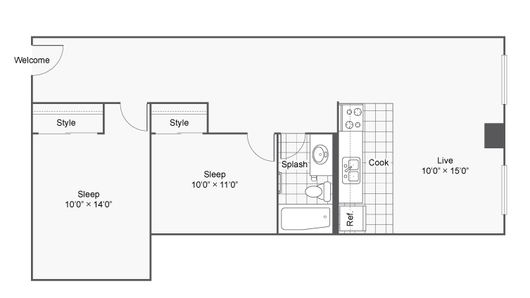 Floor Plan 13 | Denver Colorado Apartments | Renew on Stout