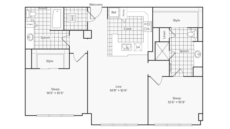 Arrive University City Apartment Homes for Rent in Philadelphia PA 19104 Floor Plan
