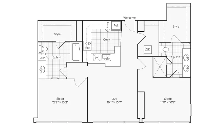 Arrive University City Apartment Homes for Rent in Philadelphia PA 19104 Floor Plan
