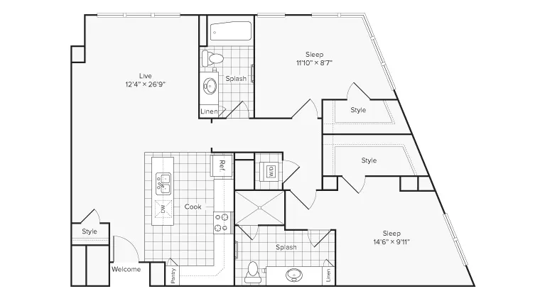 Arrive University City Apartment Homes for Rent in Philadelphia PA 19104 Floor Plan