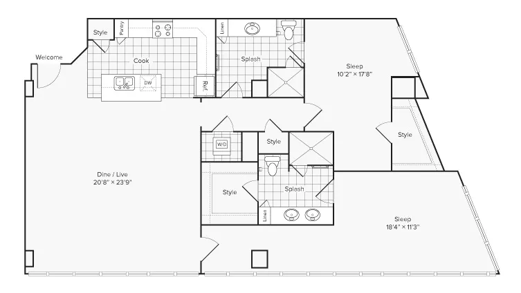 Arrive University City Apartment Homes for Rent in Philadelphia PA 19104 Floor Plan