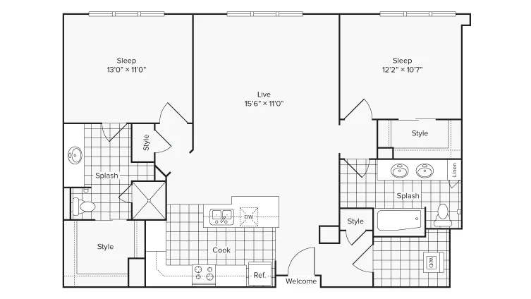 Arrive University City Apartment Homes for Rent in Philadelphia PA 19104 Floor Plan