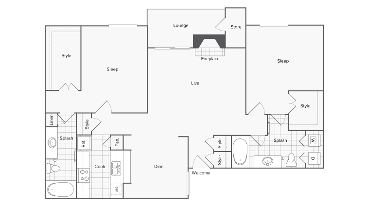 Floor Plan | ReNew at Polo Parkway Apartment Homes for Rent in Midland TX 79705