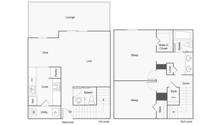 Floor Plan Layout | ReNew Highland Park Apartment Homes for Rent in Midland TX 79705