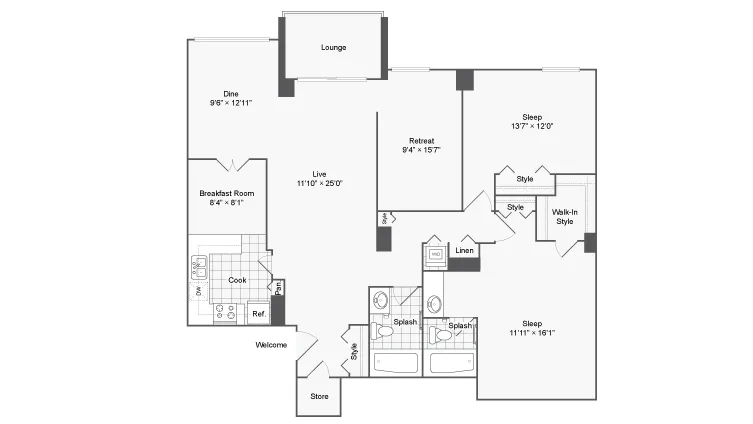 Floor Plan | Arrive 2801 Apartment Homes for Rent in Alexandria VA 22302