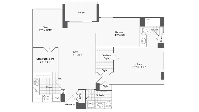 Floor Plan 1 | Luxury Apartments In Alexandria VA | Arrive 2801