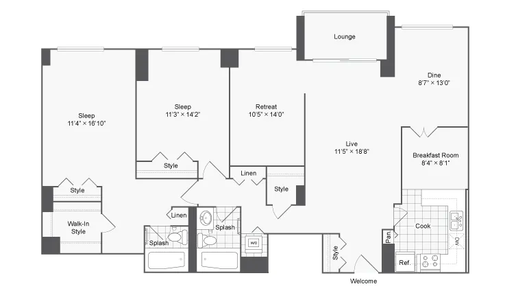 Floor Plan | Arrive 2801 Apartment Homes for Rent in Alexandria VA 22302