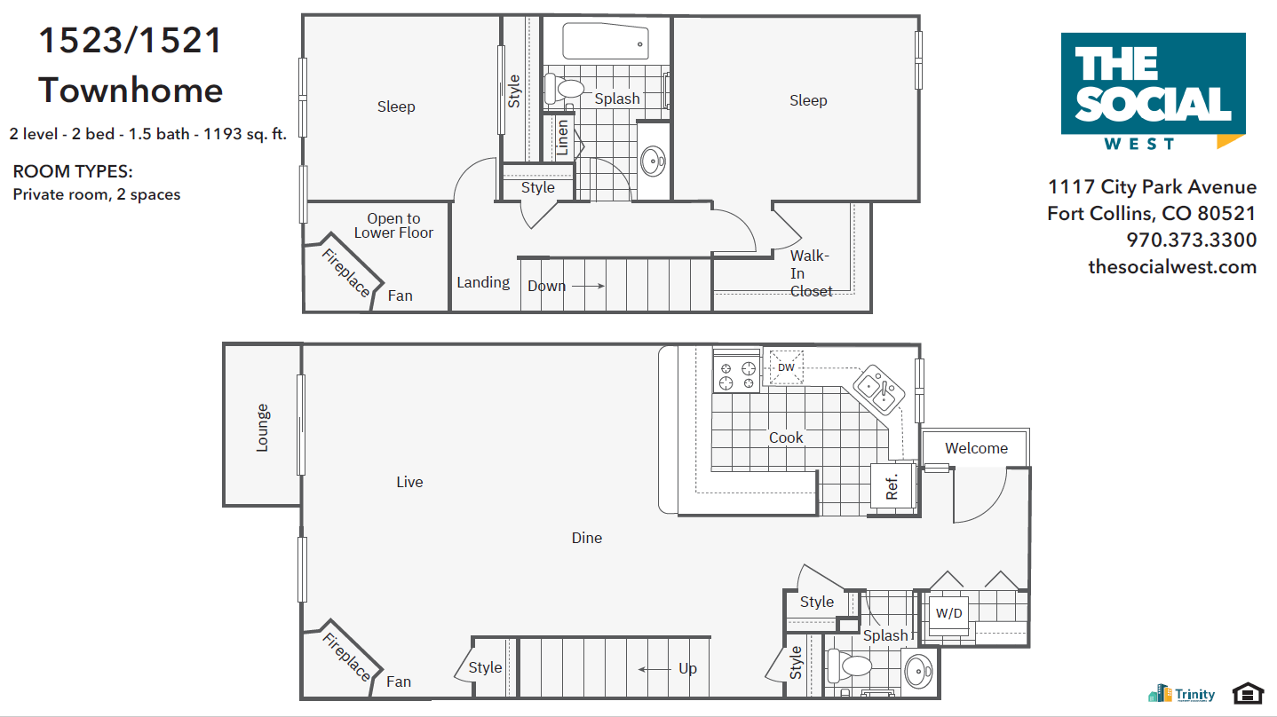 1523 Townhome 2 Bed Apartment The Social West®