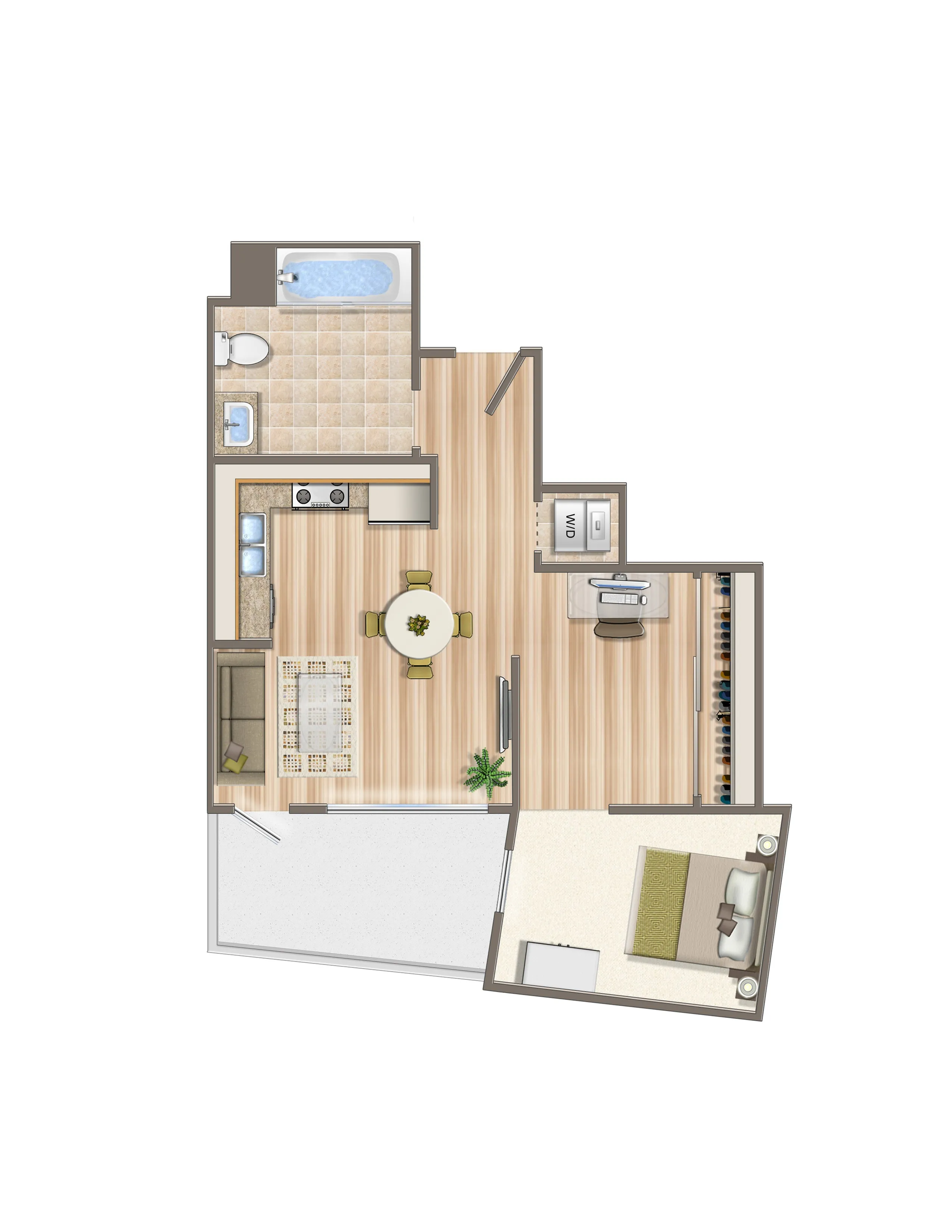 arrive seaside plan a5 1-bedroom