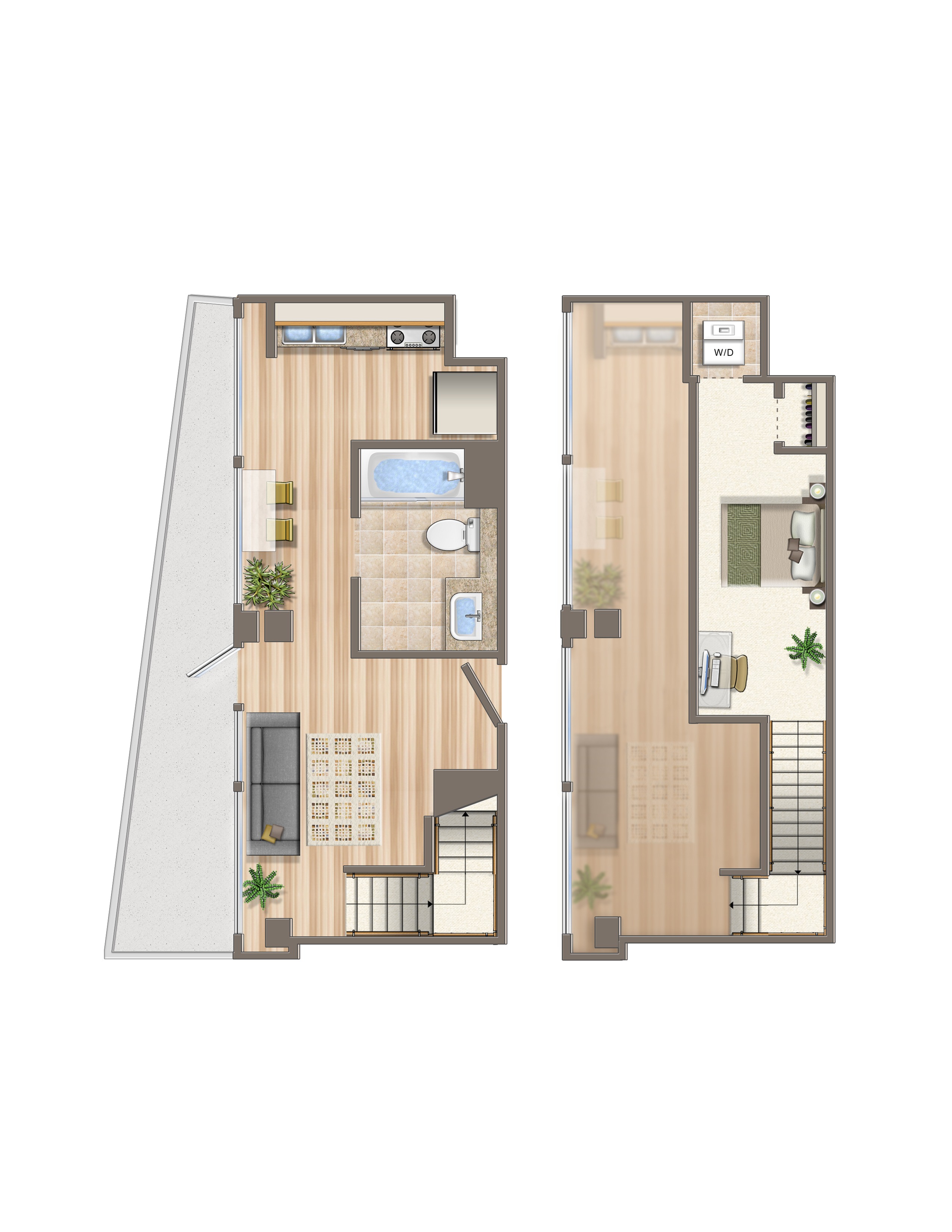 arrive seaside 1 bedroom loft plan b12
