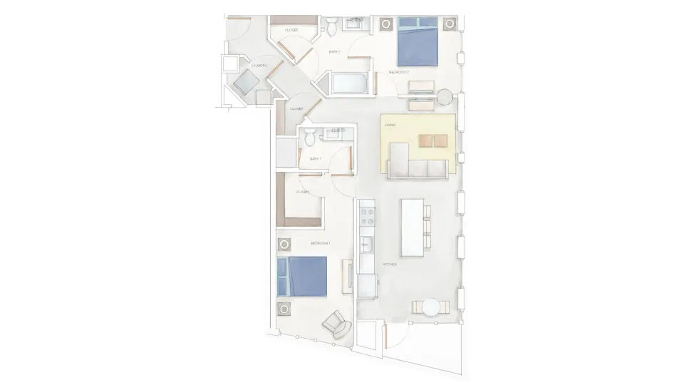 Nordhaus Plan B2T 2-Bedroom