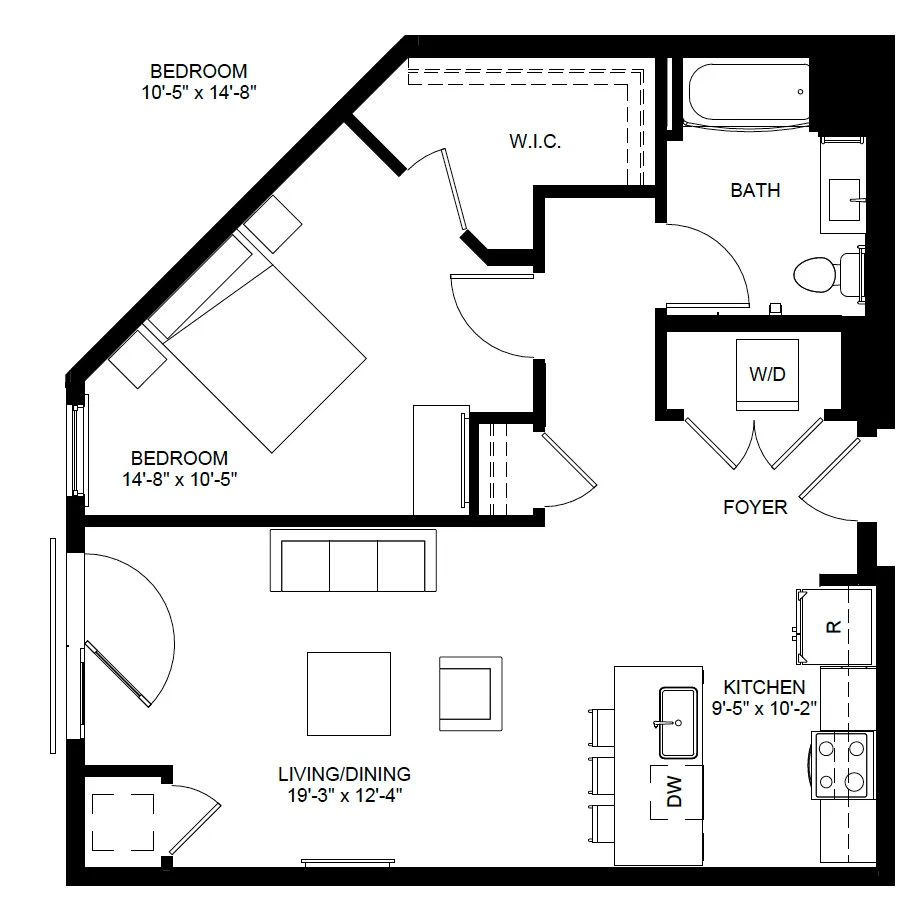 plan a13 1-bed emerson