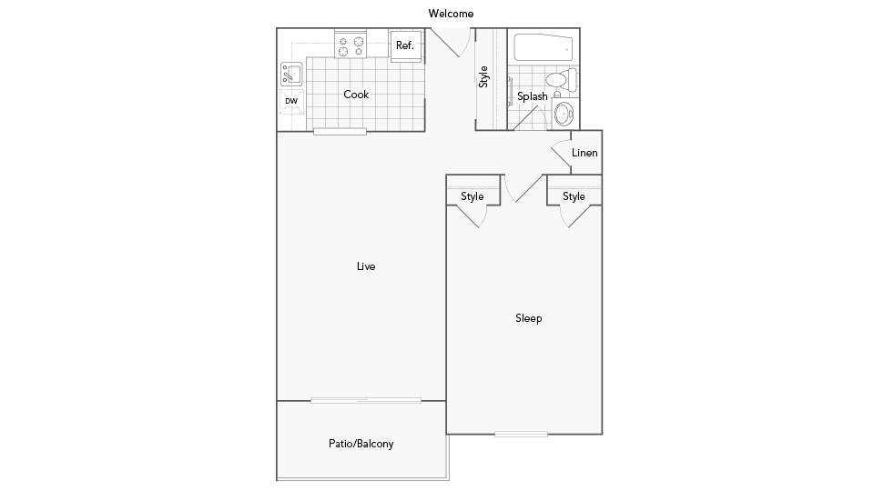 Ashworth 1-Bedroom Floorplan