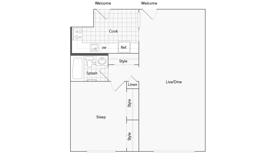 Anderson 1-Bedroom Floorplan
