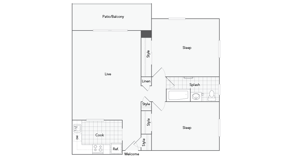 Bethesda 2-Bedroom Floorplan