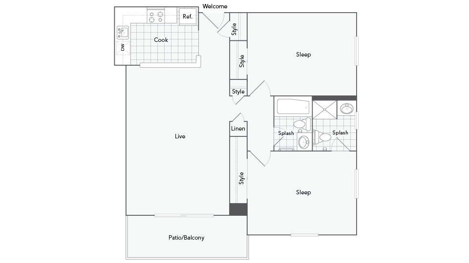 Cambridge 2-Bedroom Floorplan