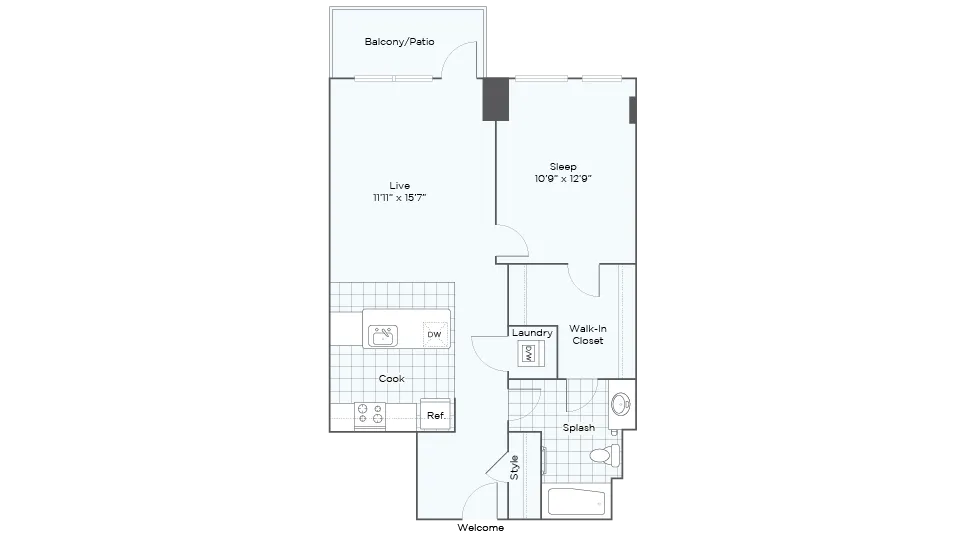 Nordhaus Plan A3T 1-Bedroom